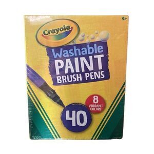 Crayola Washable Paint Brush Pens, 40 pack set  8 vibrant colors NEW